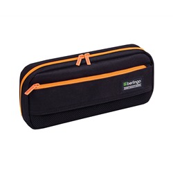 Пенал мягкий 1 отделение, 1 карман, 215*95*44 Berlingo "Black and orange", полиэстер, внутренний органайзер