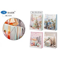 Пакет подарочный НГ "НОВОГОДНИЙ ДЕКОР" 18*10*23см ассорти МС-7219/20/Китай