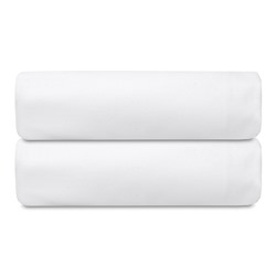 Простыня на резинке из плотного сатина белого цвета из коллекции Essential, 180х200х30 см
