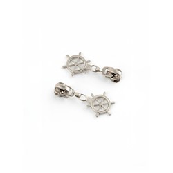 Бегунок для металлической молнии, №5, «Штурвал», 10 шт., цвет никель