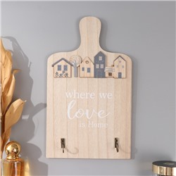 Настенные крючки декоративные «Домики», ключница, дерево, 3×16×27 см