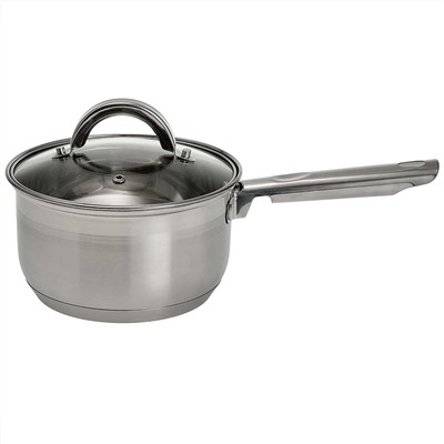 Ковш 2,1 л, 16 см, из нержавеющей стали со стеклянной крышкой Webber BE-127/2