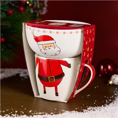 НАБОР ПОСУДЫ LEFARD "ДЕД МОРОЗ" 2 ПР. (КРУЖКА 360МЛ, САЛАТНИК 500МЛ)