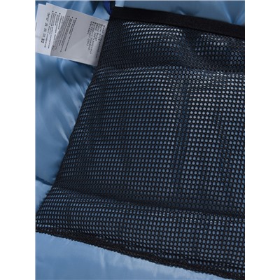 Парка зимняя подростковая для девочки с капюшоном и мехом василькового цвета 9534Vs