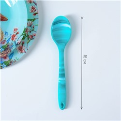 Ложка гарнирная Доляна «Парус», силикон, 20.5 см, голубая