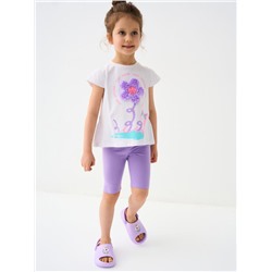 Комплект для девочки: футболка, леггинсы укороченные