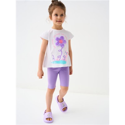 Комплект для девочки: футболка, леггинсы укороченные