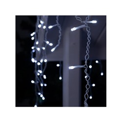 Гирлянда «Бахрома» 4 × 0.6 м, IP44, белая нить, 180 LED, свечение белое, 8 режимов, 220 В