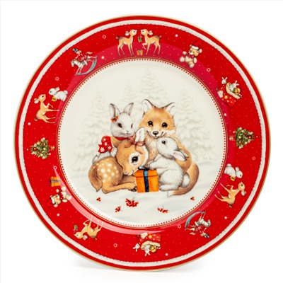 НАБОР ПОСУДЫ LEFARD "C НОВЫМ ГОДОМ" 3 ПР.: САЛАТНИК 800 МЛ, ТАРЕЛКА 19 СМ, КРУЖКА 400 МЛ (КОР=8НАБ.)