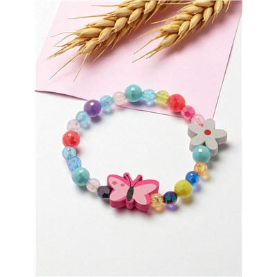 Браслет детский Выбражулька «Бабочка с цветочком», d=5 см. МИКС