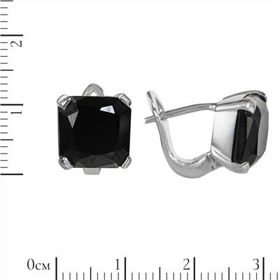 Серьги 'Сара' с агатом, родий ТПСН.306АЧR