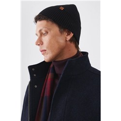 Czapka męska beanie prążkowana kolor czarny