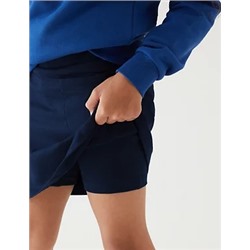 Girls' Cotton with Stretch Sports School Skorts (2-16 Yrs)