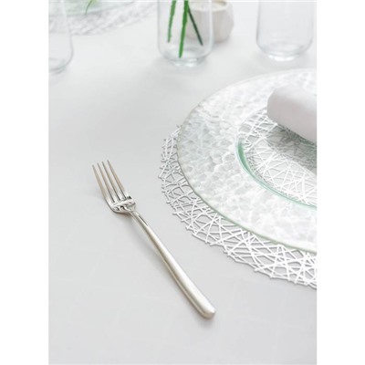 Салфетки сервировочные на стол Доляна «Соломка», d=38 см, 4 шт., серебряные