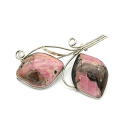 Брошь родонит 65*55мм