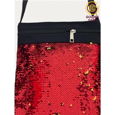 Сумка-планшет с пайетками на длинной ручке 22,5х27,5  см