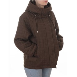 8039 BROWN Куртка стеганная демисезонная женская (100 гр. холлофайбер)