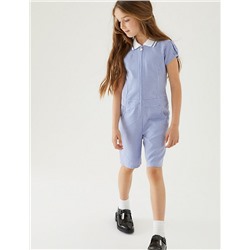 Girls' Gingham School Playsuit (2-14 Yrs)