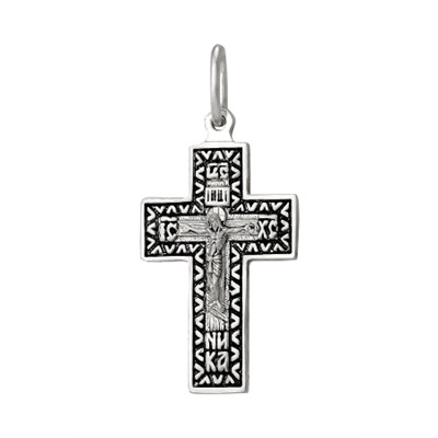 Крест из серебра литье частичное чернение