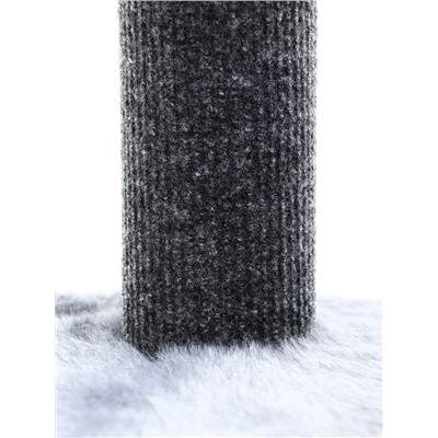 Домик для кошек с когтеточкой, квадратный, 3х-этажный, 33 × 42 × 63 см, ковролин, серая