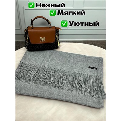 Платок теплый кашемировый однотонный (Меланж) Арт 9039/5 серый
