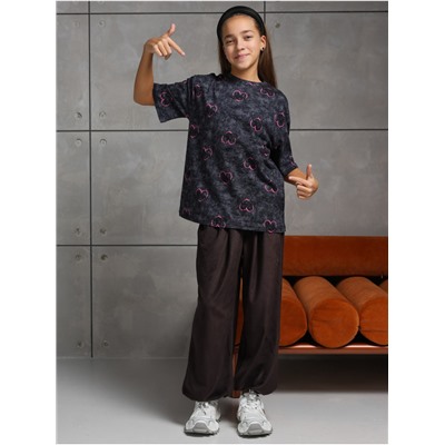 Футболка "Принт" Графит Девочка