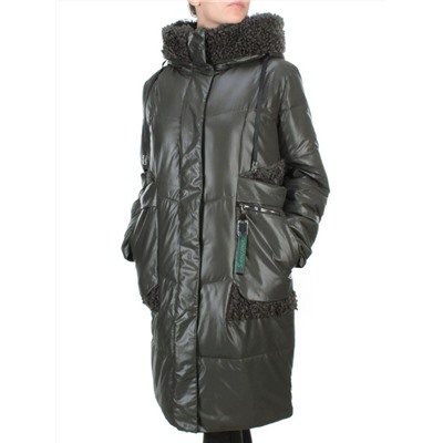 21-985 DARK GREEN Пальто зимнее женское AIKESDFRS (200 гр. холлофайбера)