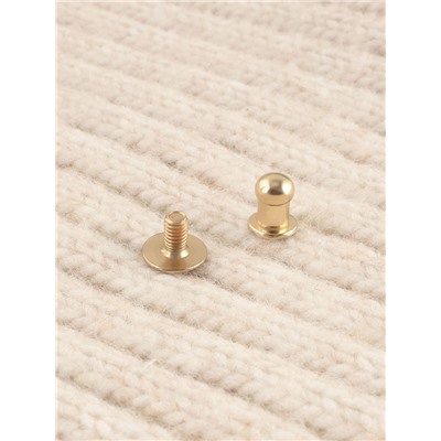 Бирка с кнопкой Hand made, 8×1.8 см, 10 шт., цвет золотой, белый