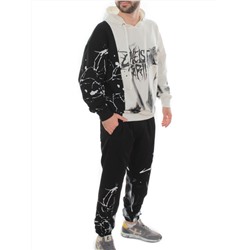 2608/7325 WHITE/BLACK Костюм спортивный мужской (75% хлопок, 20% полиэстер, 5% спандекс)