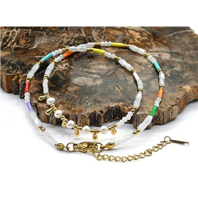 Чокер из циркона с жемчугом цвет микс, 41см