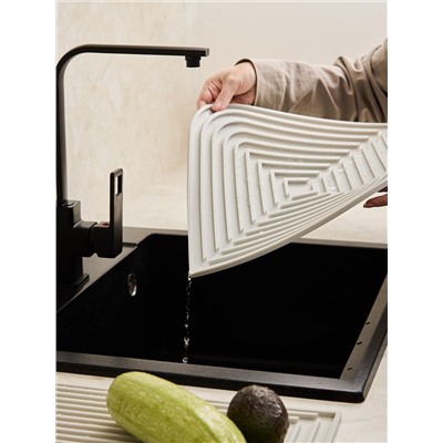 Коврик для сушки посуды Dry Flex, 34,6х44,6 см, серый