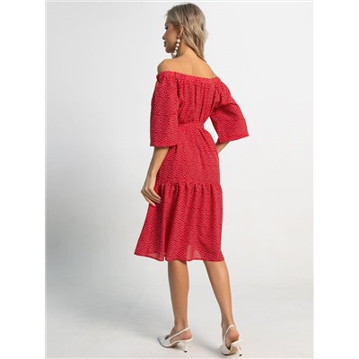 Платье с поясом Дафна (красное) П15524-8М