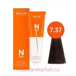 OLLIN "N-JOY" 7/37 – русый золотисто-коричневый, перманентная крем-краска для волос 100мл