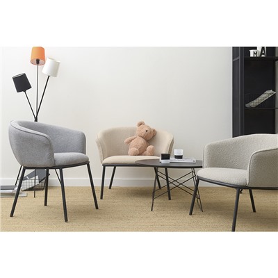 Лаунж-кресло Paal, букле, серое