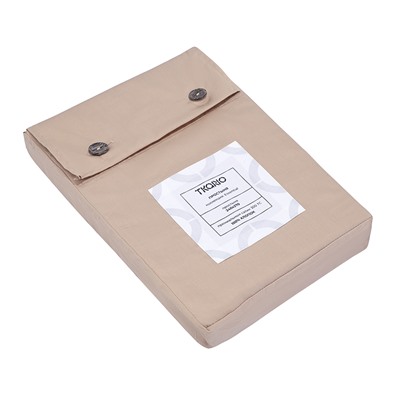 Простыня из премиального сатина бежевого цвета из коллекции Essential, 240х270 см