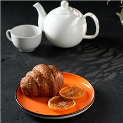 Тарелка Magistro «Церера», d=20 см, фарфор, оранжевая