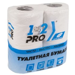 Бумага туалетная 2 сл. 17,5 м белая 4 шт/уп БТЦ2-4 1-2-Pro
