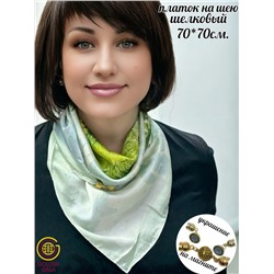 Платок на шею с украшением шелковый Арт 2530/10