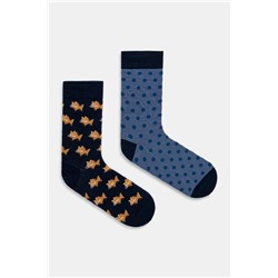 Skarpetki bawełniane męskie wzorzyste (2-pack) kolor multicolor