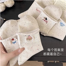 Tide, summer breathable thin cotton cartoon cute knee socks, mid-length