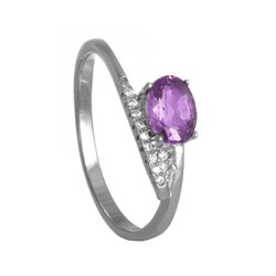 Кольцо с аметистом и фианитами ТФКН.795АМ1.80