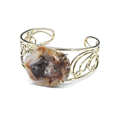 Браслет с жеодами агата бразильского, 17,5см.