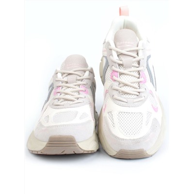 05-P256-3 BEIGE/PINK Кроссовки женские (искусственные материалы, сетка)