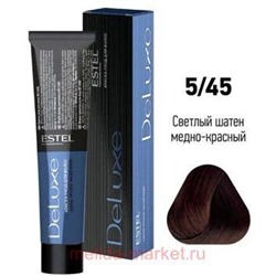 ESTEL DE LUXE 5/45 Краска-уход светлый шатен медно-красный