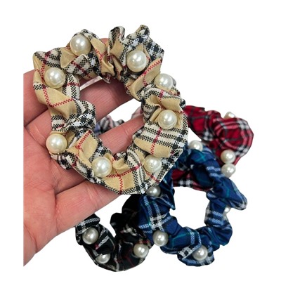 Резинка объемная шелковая с жемчугом ⌀ 9,5 см Р27А тип 1