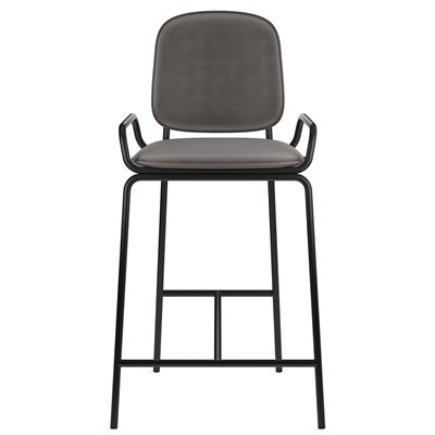 Стул полубарный Ror, 2 Frame, велюр, черный/серый