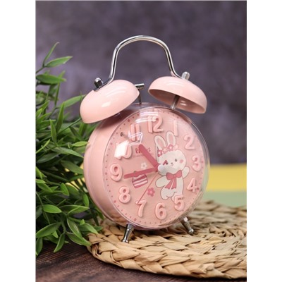 Часы-будильник «Clear wake-up with animals», pink bunny (17,5х11,5 см)