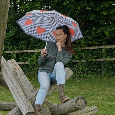 L354-4486 LoveHeartSpot (Сердце) Зонт женский механика Fulton