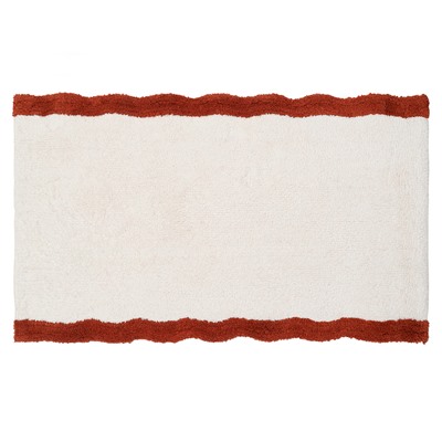 Коврик для ванной с кантом терракотового цвета из коллекции Trendy Ruffles, 50x80 см
