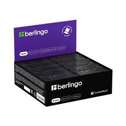 Ластик Berlingo "DoubleBlack", прямоугольный 50*18*10мм